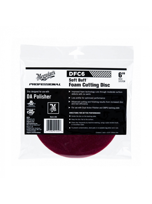 Meguiar’s Soft Buff DA Foam Cutting Disc 6", burete polish abraziv 15,24 cm