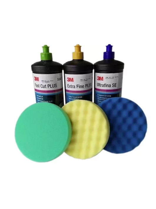 Pachet Paste Polish 3M 3 Buc 1000ML + 3 bureti de polish 150mm