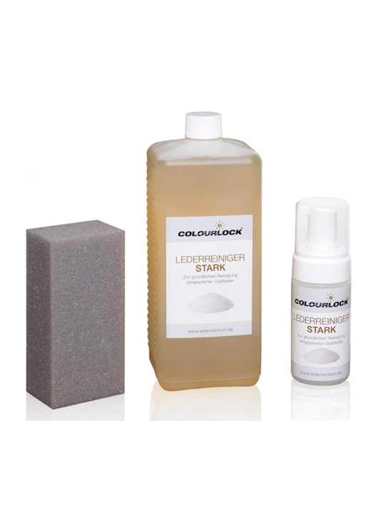 Colourlock Solutie curatare piele Strong Leather Cleaner, set 1L cu burete