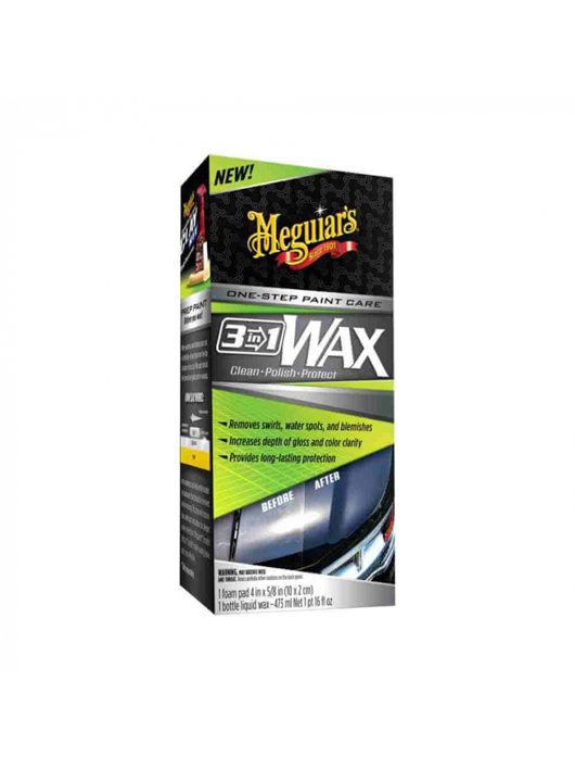 Meguiar’s 3 in 1 Wax, ceară auto curățare, lustruire și protectie, 473 ml