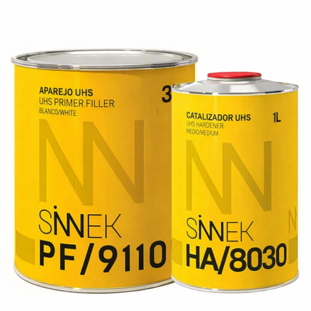 Primer / Filler auto, Sinnek PF 7016, 5:1 UHS, gri inchis, cantitate 3 litri filler + 1 litru intaritor